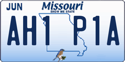 MO license plate AH1P1A