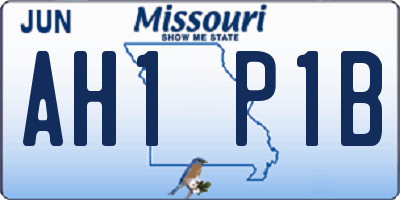 MO license plate AH1P1B