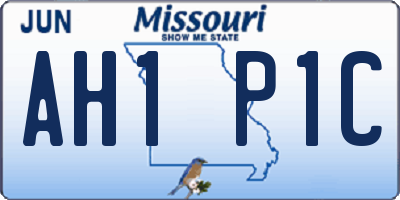 MO license plate AH1P1C