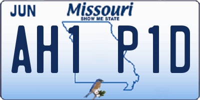 MO license plate AH1P1D