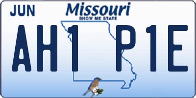 MO license plate AH1P1E