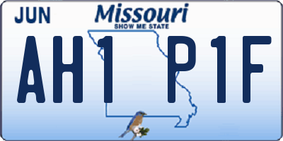 MO license plate AH1P1F