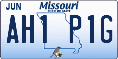 MO license plate AH1P1G