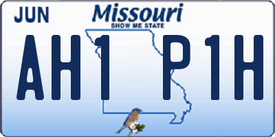 MO license plate AH1P1H