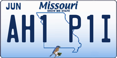 MO license plate AH1P1I