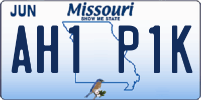 MO license plate AH1P1K