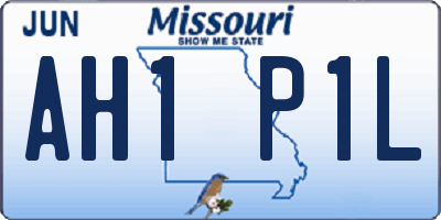 MO license plate AH1P1L