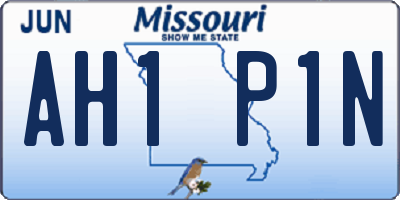 MO license plate AH1P1N