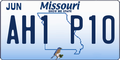 MO license plate AH1P1O