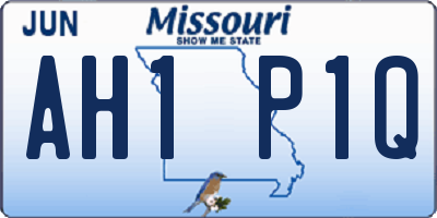 MO license plate AH1P1Q