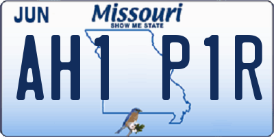 MO license plate AH1P1R