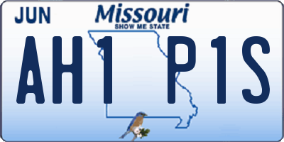 MO license plate AH1P1S