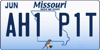 MO license plate AH1P1T