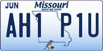 MO license plate AH1P1U