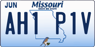 MO license plate AH1P1V