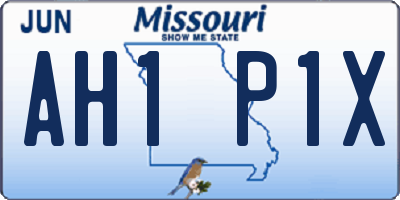 MO license plate AH1P1X