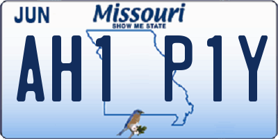 MO license plate AH1P1Y