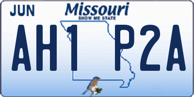 MO license plate AH1P2A