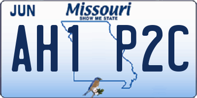 MO license plate AH1P2C