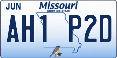 MO license plate AH1P2D