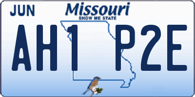 MO license plate AH1P2E