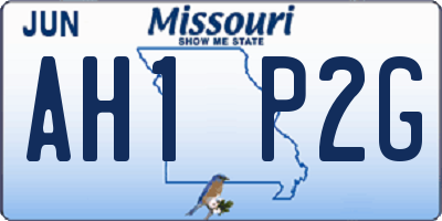 MO license plate AH1P2G