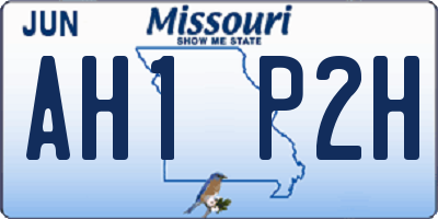 MO license plate AH1P2H