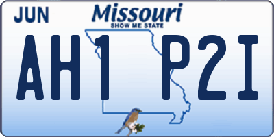 MO license plate AH1P2I