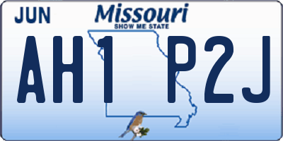 MO license plate AH1P2J