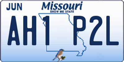 MO license plate AH1P2L