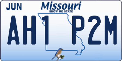 MO license plate AH1P2M