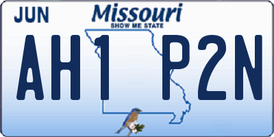 MO license plate AH1P2N