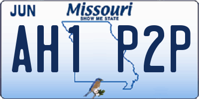 MO license plate AH1P2P