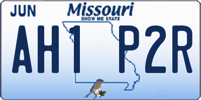 MO license plate AH1P2R