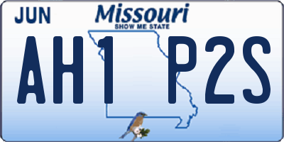 MO license plate AH1P2S