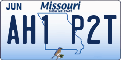 MO license plate AH1P2T