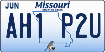 MO license plate AH1P2U