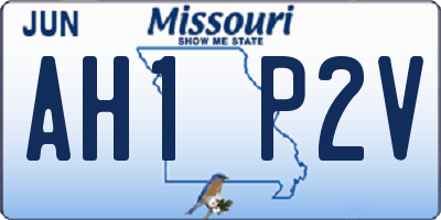 MO license plate AH1P2V