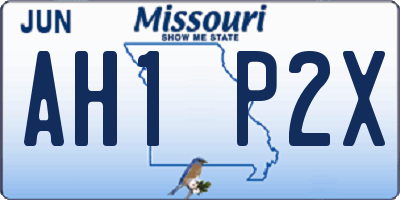 MO license plate AH1P2X