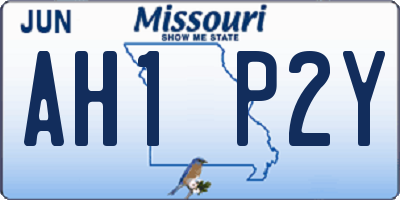 MO license plate AH1P2Y