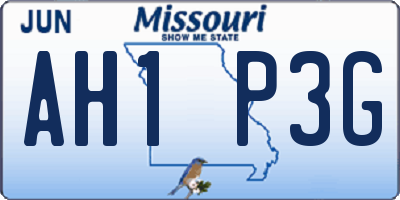 MO license plate AH1P3G