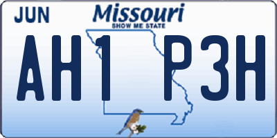 MO license plate AH1P3H