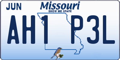 MO license plate AH1P3L