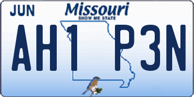 MO license plate AH1P3N