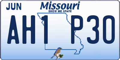 MO license plate AH1P3O