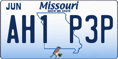 MO license plate AH1P3P