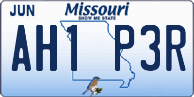 MO license plate AH1P3R