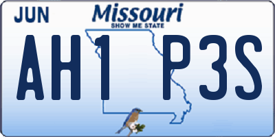 MO license plate AH1P3S