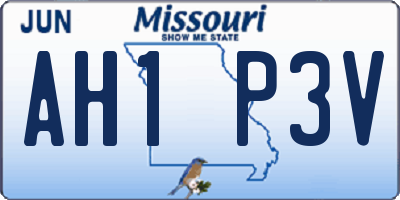 MO license plate AH1P3V