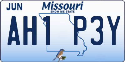 MO license plate AH1P3Y